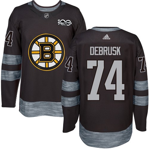Adidas Bruins #74 Jake DeBrusk Black 1917-100th Anniversary Stitched NHL Jersey